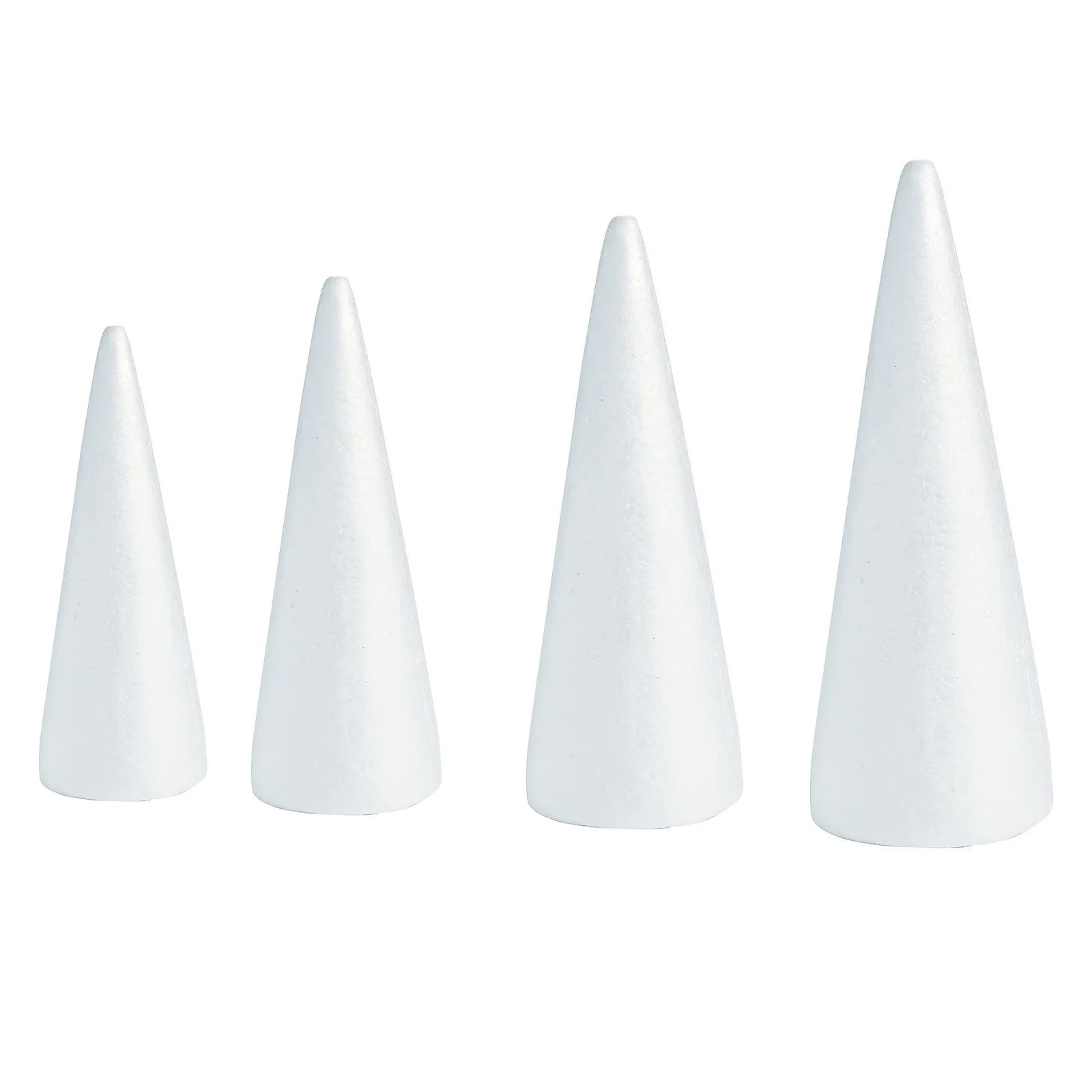 1PCS XMAS Polystyrene Foam Cones For Craft DIY Painting Triangle Tree Handmade Celebration Festival Decoration 4size Optional