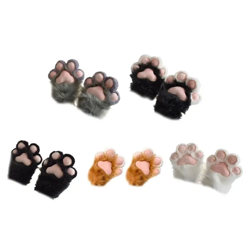 

Cats Paws Gloves Plush Paws Hand Gloves Cosplay Party Costume Hand Warmers