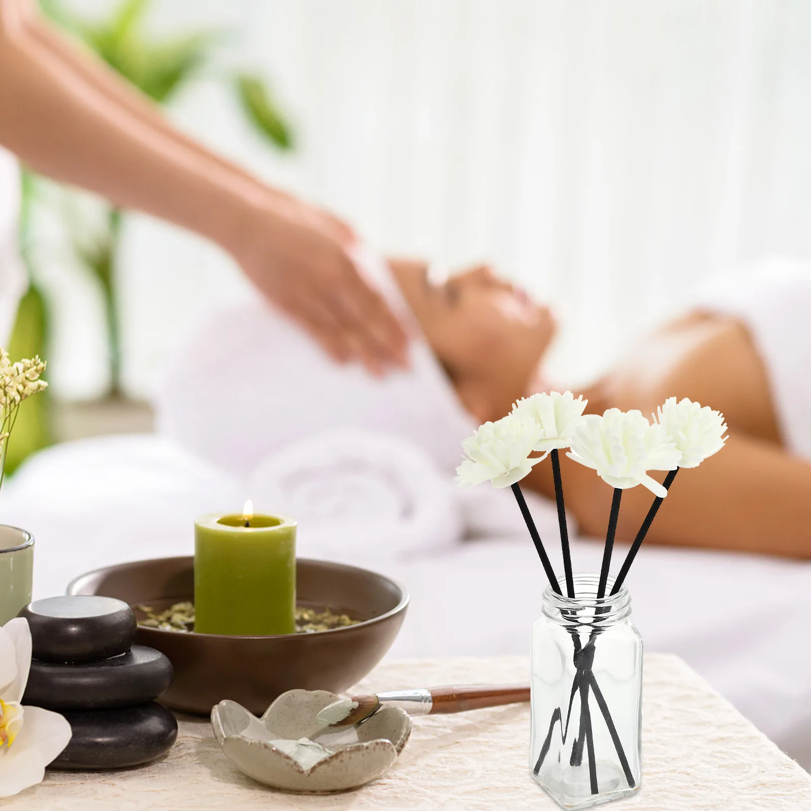 

4pcs Aroma Diffuser Flower Sticks Rattan Reed For Essential Oil Perfume Room Fragrance Home Decor Simulated Flower Diffuser