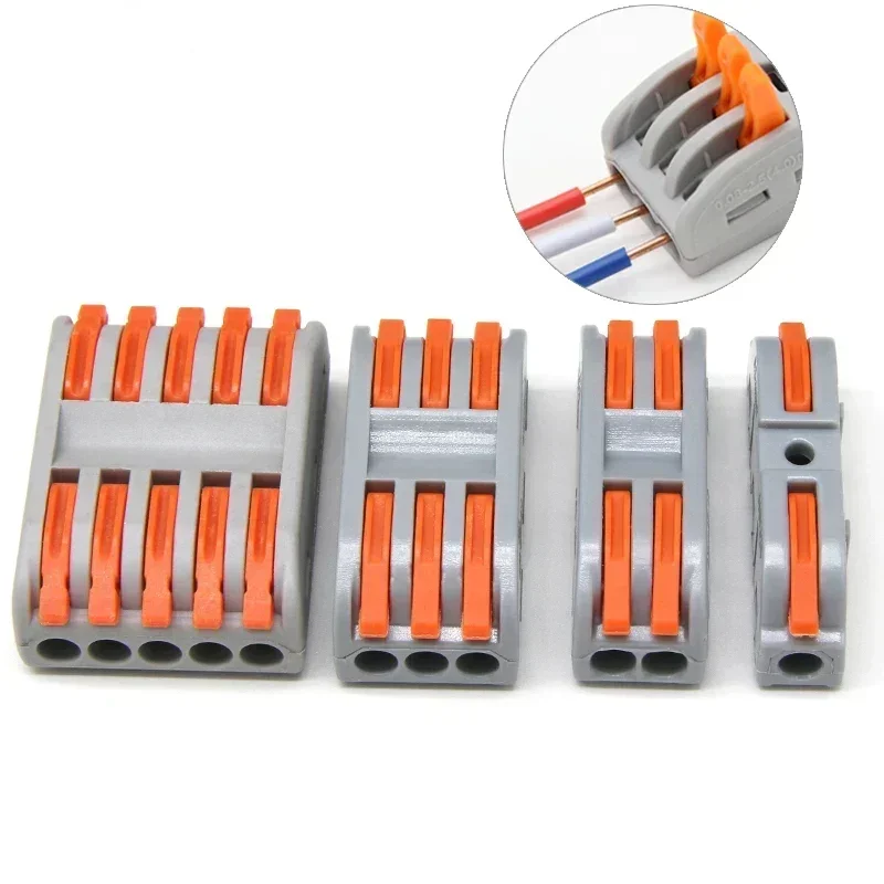 

10/30/50/100pcs Push-in Electrical Wire Connector Terminal Block Universal Fast Wiring Cable Connectors For Cable Connection