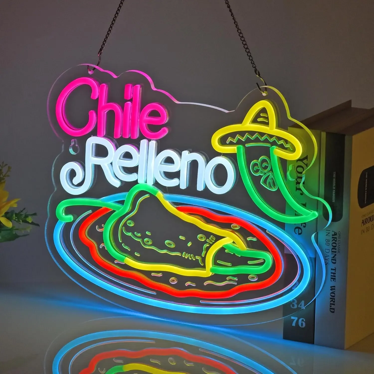 Chile Relleno Neon Light USB Dimmable LED Neon Sign for Mexican Restaurant  Kitchen Food Stall Bar Wall DecorParty Gifts
