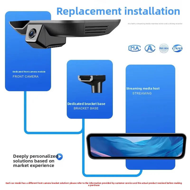For Ford Bronco/Ranger Digital Signal Streaming Rearview Mirror Dash Cam HD Night Vision Loop Recording Car Accessories