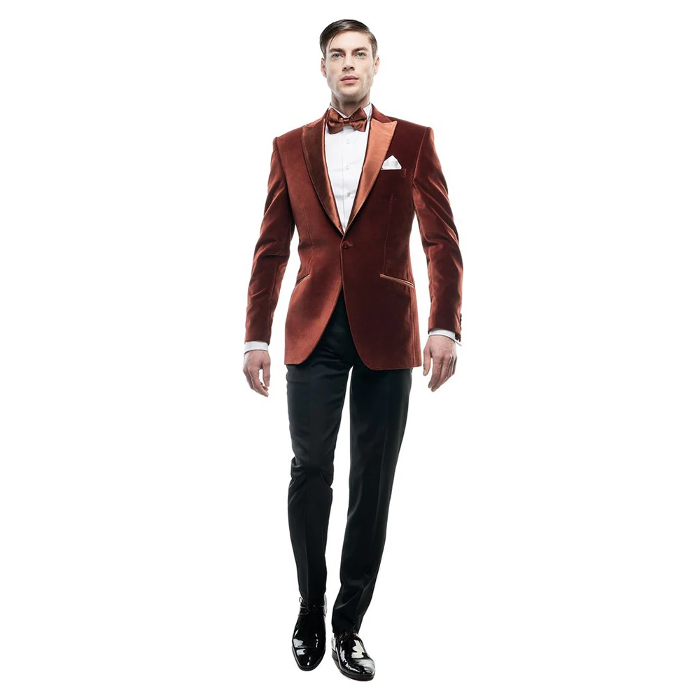 

Men's Velvet Blazer Casual Fashion Slim Fit Wedding Dress Jacket Comfortable and Elegant Jackets Man Clothing Winter Coats