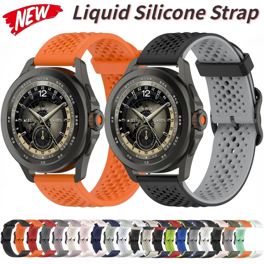 

20mm 22mm Liquid Silicone Strap for Xiaomi Mi Watch S4 Sport/S3 S2 Pro S1 Color Bracelet for Samsung Galaxy Watch 7 6 5 4 3 Band