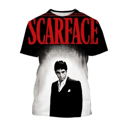 New Hot Selling Scarface Fashion T-Shirt Movie Scarface 3D Print Casual Cool Short Sleeve Tony Montana Print Harajuku Street T-S