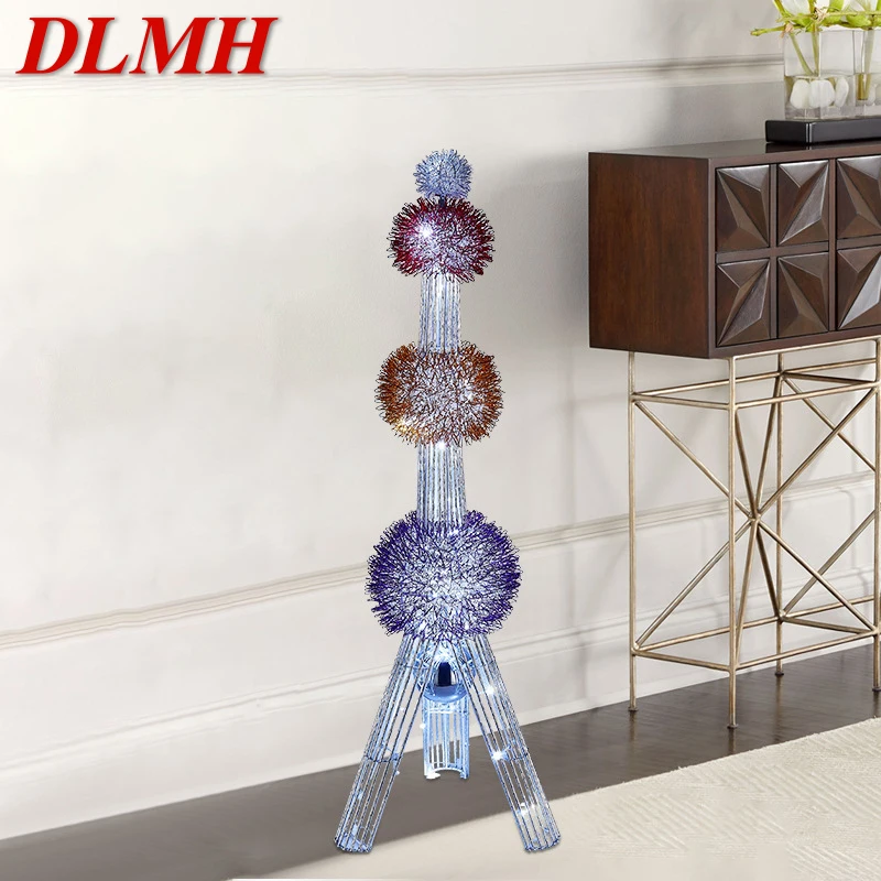 

DLMH Nordic Floor Lamp Modern Art Living Room Bedroom Hotel LED Aluminum Wire Originality Tower Decorative Standing Light