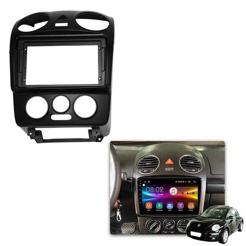 2Din Car Radio Fascia DVD Stereo Frame Plate Adapter Mounting Dash Installation Bezel Trim Kit For VW Beetle 2004-2010