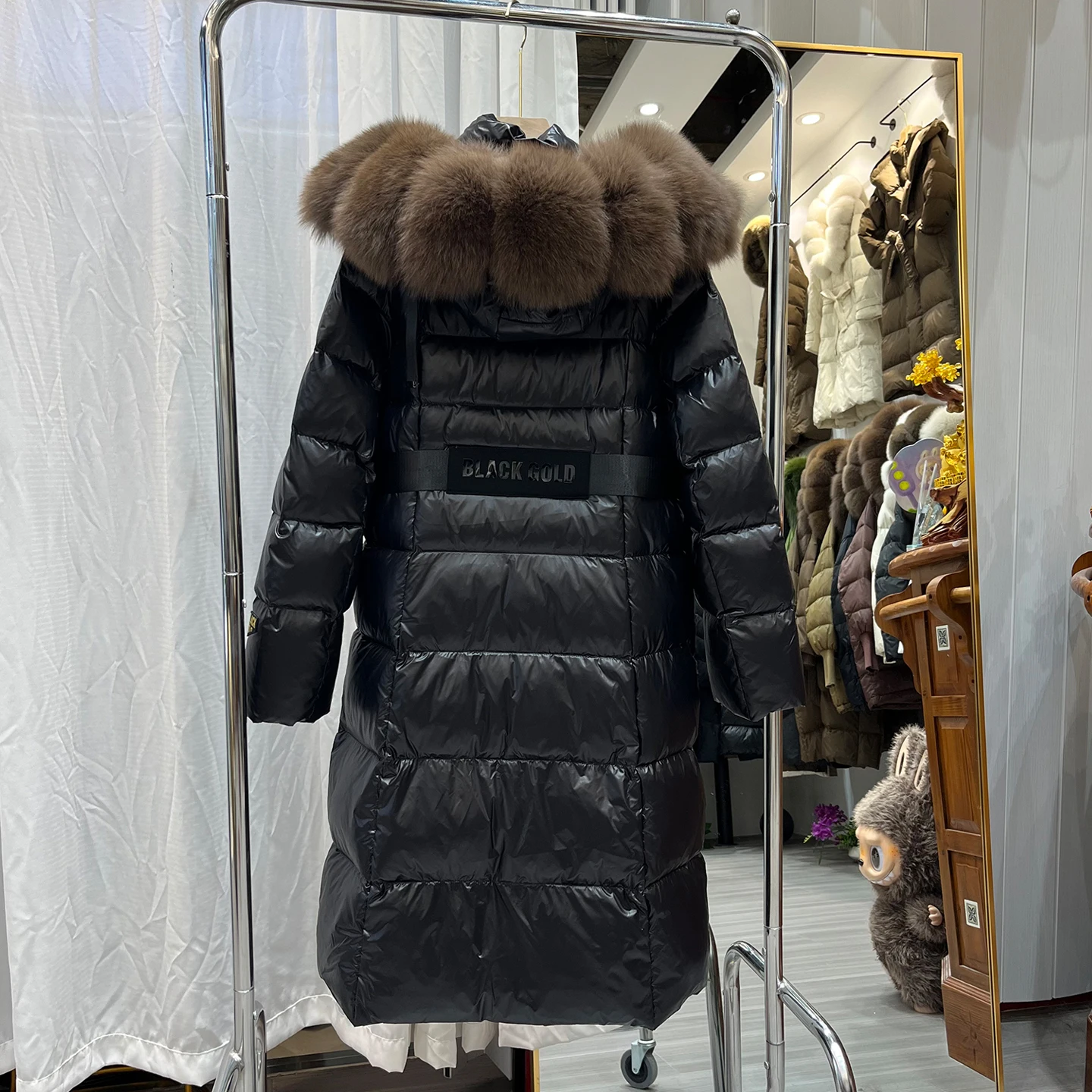 طويل طول الفراء طوق أسفل Jaet المرأة ثي الدافئة ملابس خارجية Tagkita الكورية Sle مستقيم قطع معطف الشتاء #2