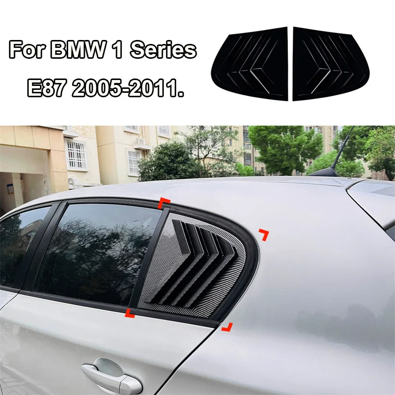 Glossy black For BMW 1 Series E87 2005 - 2011 Triangle louver shark gill shaped rear window decorative window vent 2008 2009