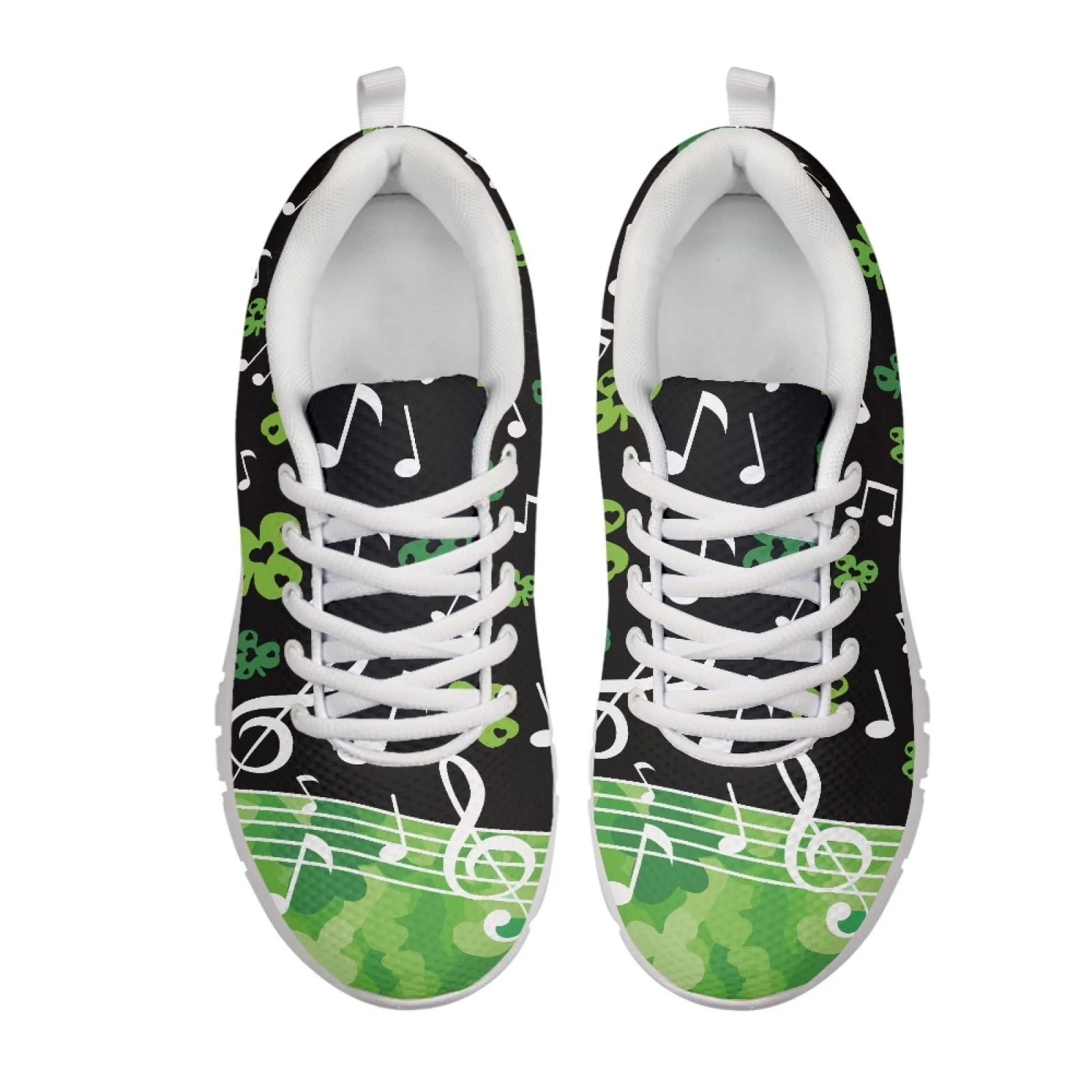Coloranimal Casual Breathable Athletic Tennis Shoe for Men Women Tennis Shoes for Outdoor Black Music Notes