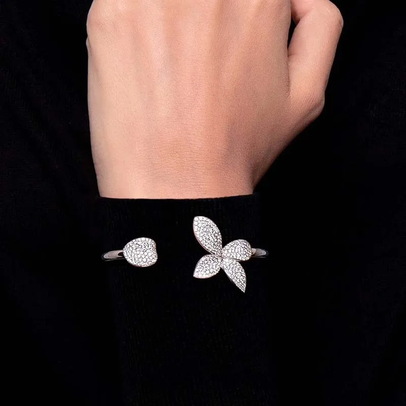 Cross-border New Leaf Bracelet Fashion Shiny Rhinestone Bracelet Diamond Temperament Accessories Female Bracelet