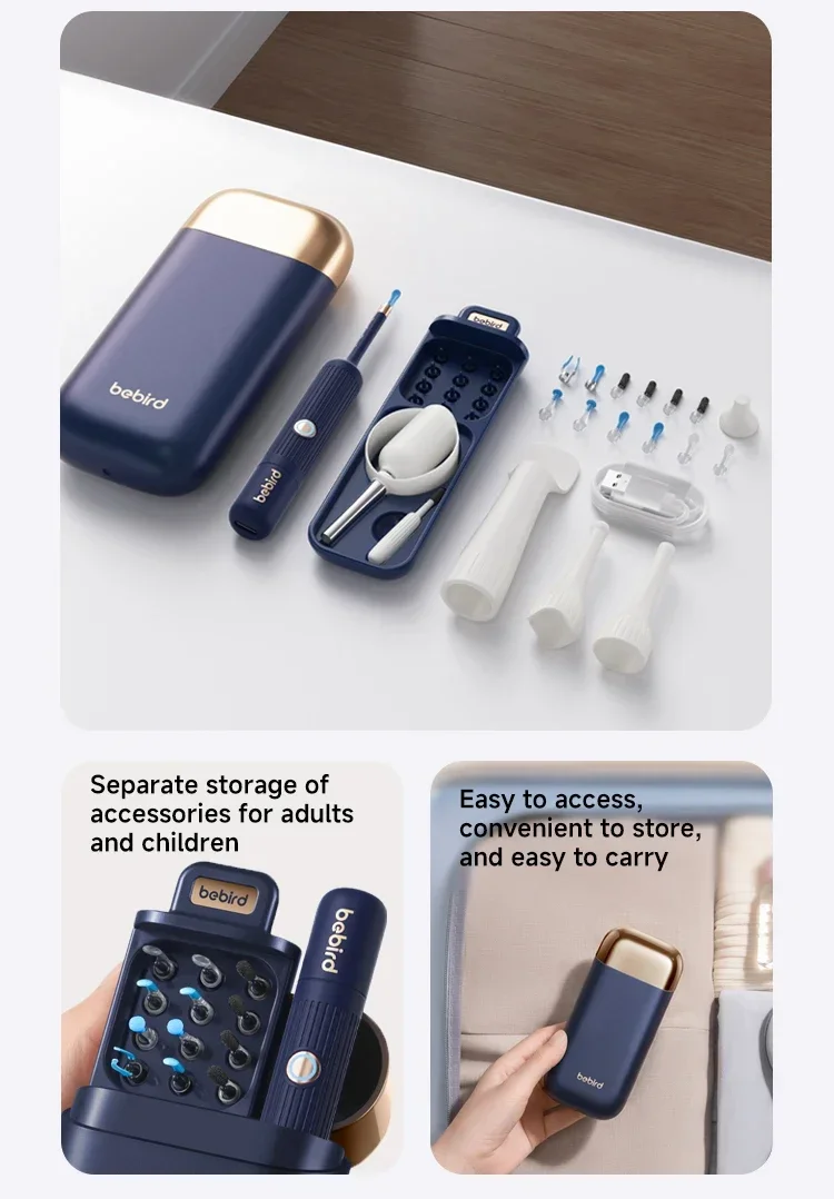 Original Bebird EarSight Plus I35R-R37R-D39R Compact All-in-1 Visual Ear Wax Remover Portable Ear Cleaner Oral Otoscope Camera