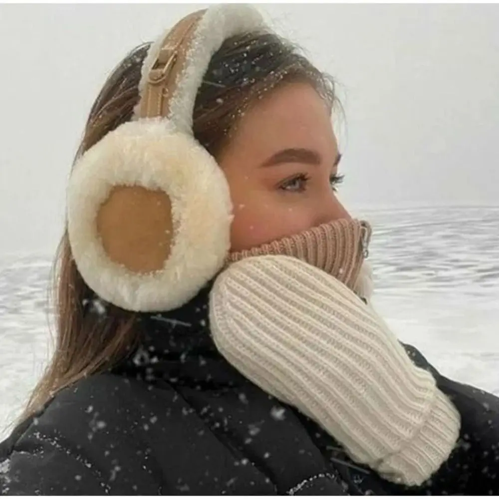 Plush Ear Muffs Warmer Foldable Ear Cover for Women Men Winter Warm Earflaps Outdoor Cold Protection Ear-Muffs Ear Cover Fashion