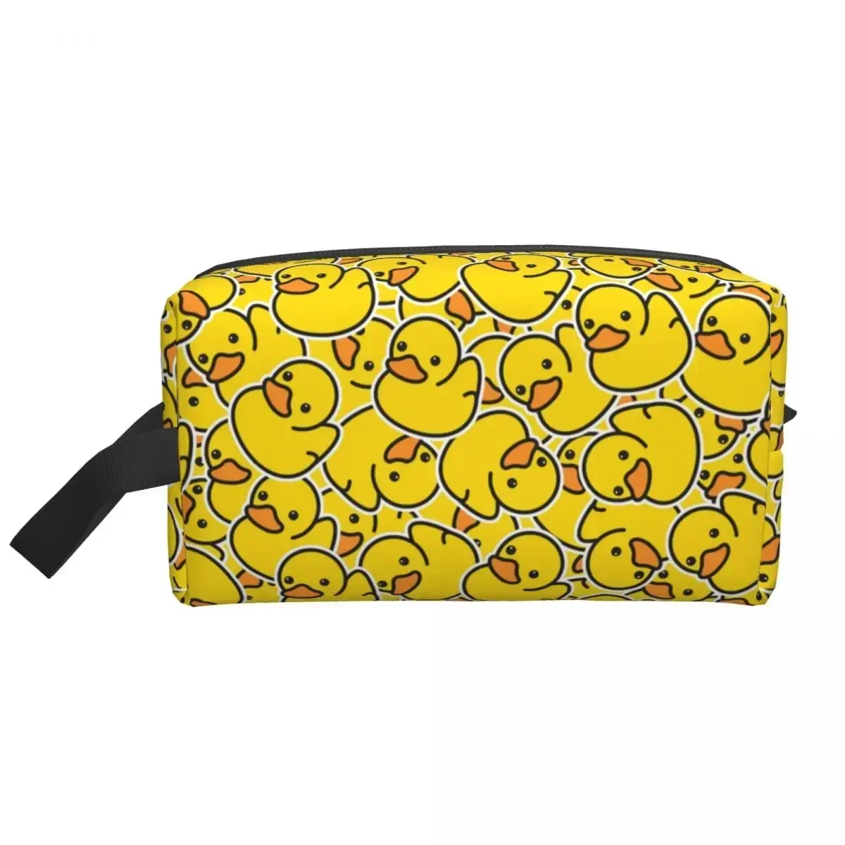 

Custom Yellow Classic Rubber Duck Gothic Toiletry Bag for Women Makeup Cosmetic Organizer Ladies Beauty Storage Dopp Kit Case