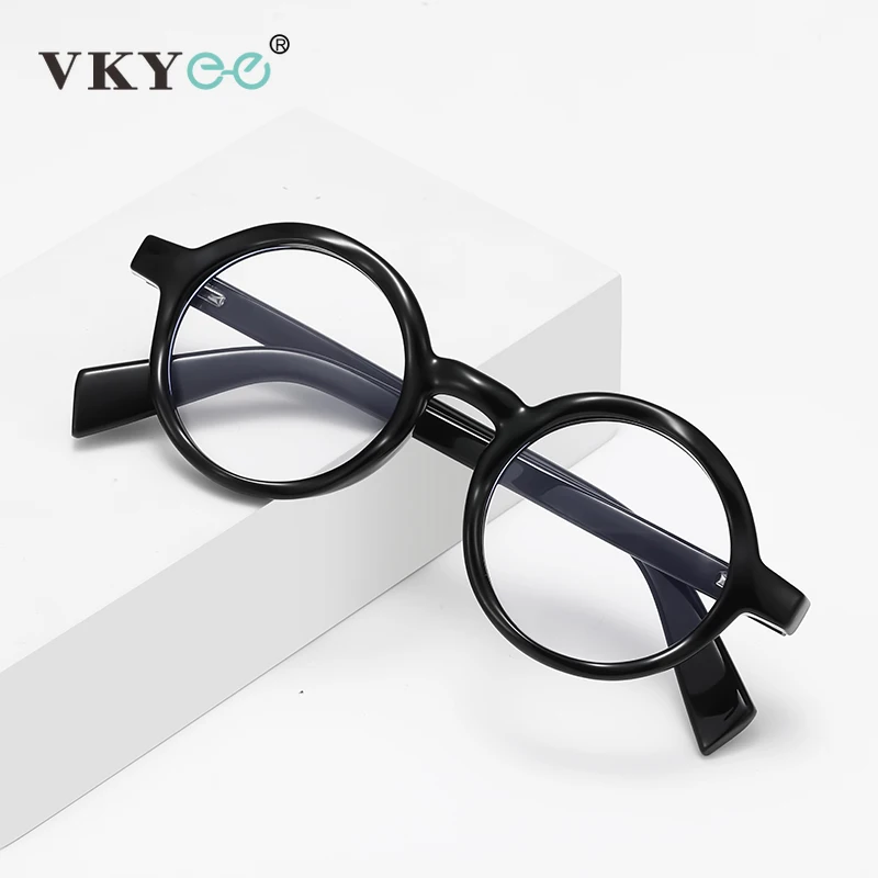 VICKY  Fashion Minimalist Geometric Round Frames Design Women's Anti-blue Light Reading Glasses Customizable Prescription LS094