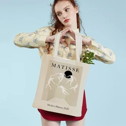 Fashion Matisse Cut Out fautivity Gallery Abstract Lady Tote Handbag Canvas Women Shopping Bags Double Print Market Shopper Bag