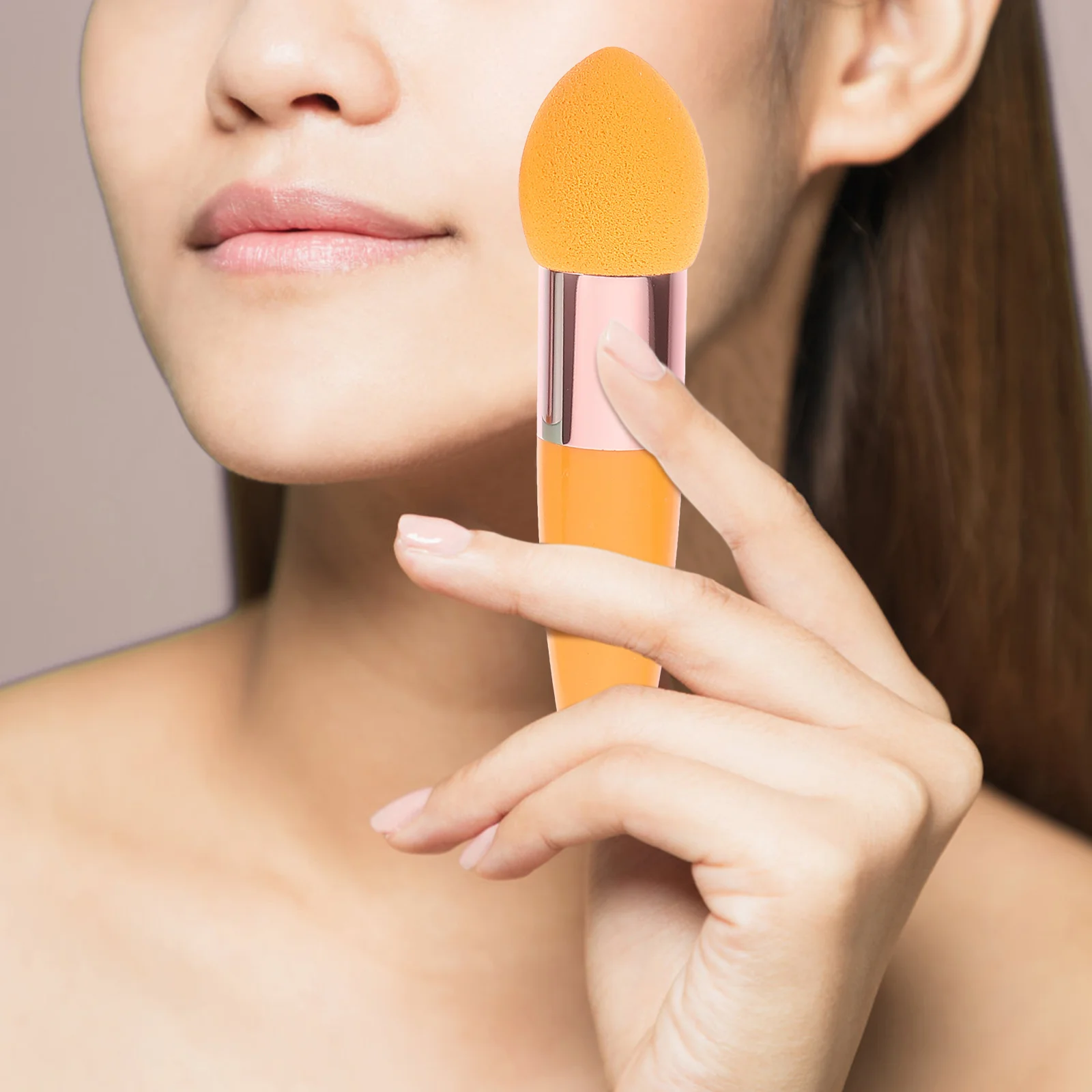 Outils de brosse de maquillage pour les yeux, mélangeur de tête de pièce plus lent pour la poudre et la crème, bouffée de voyage