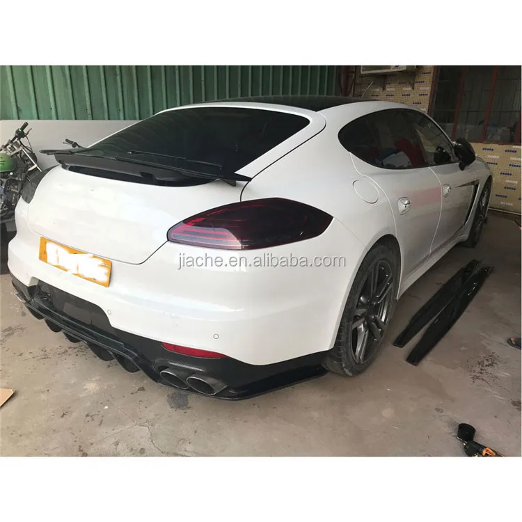 Spoiler Penyebar Bibir Belakang Serat Karbon untuk Porsche Panamera 970 GTS Turbo S 2014-2017 Pelindung Bumper Belakang Aksesori Mobil