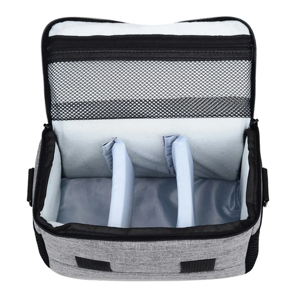 

Dslr Bag 27x14x20cm Gray Premium Canvas Single Shoulder Camera Bag Shockproof Portable Storage Case for Travel Outdoor Use