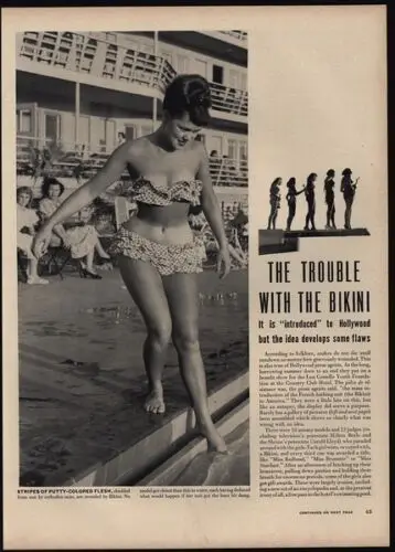 1949 TROUBLE WITH THE BIKINI 2 Page Magazine Article & Photos