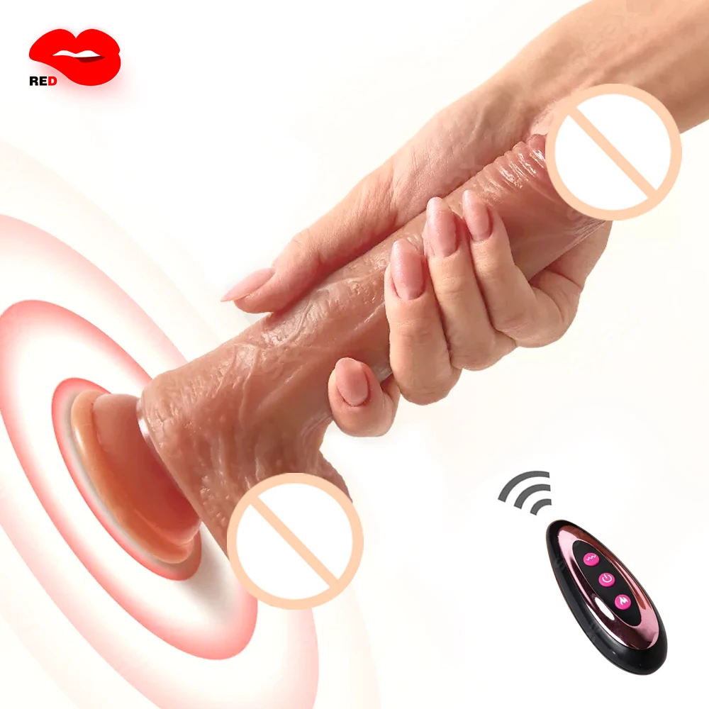 

Telescopic swing remote control realistic heated dildo vibrator suction hands-free g-spot vagina masturbate sex toys for women