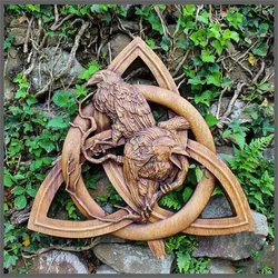 Norse Pagan Gods Carving Heathen Norse Rune Resin Wall Hanging Decor Yard Garden Statues Home Decoration Door Hanging Pendant