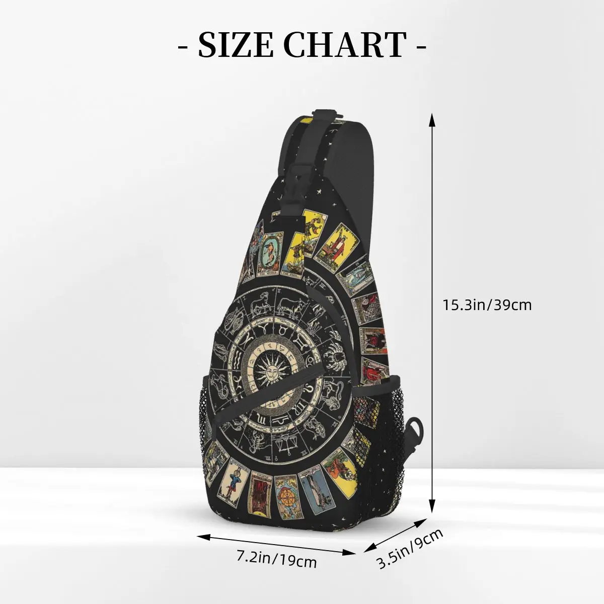 STRATravelling Chart Arcana Tarot Small Sling Bag, Chest Crossbody, Initiated Backpack, Outdoor Sports, Daypacks, Witch Fashion