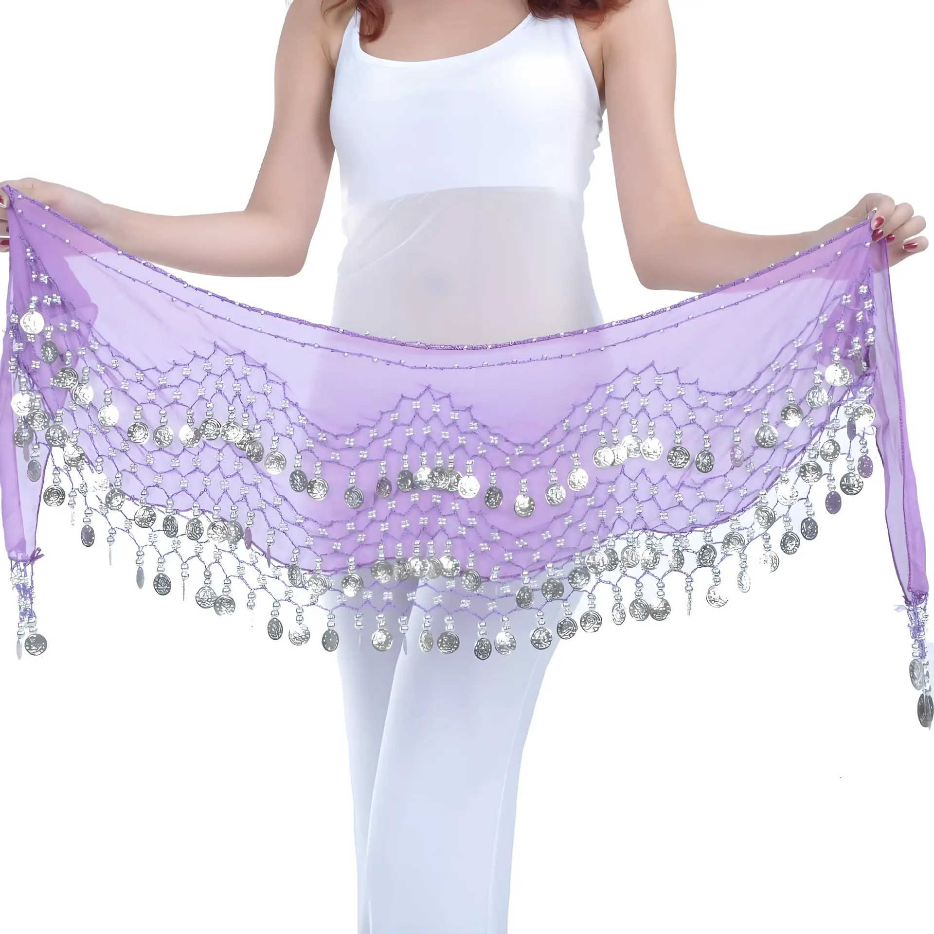 Source directly from the manufacturer 128 coins waist chain explosion original quality pure handmade belly dance waist clothing