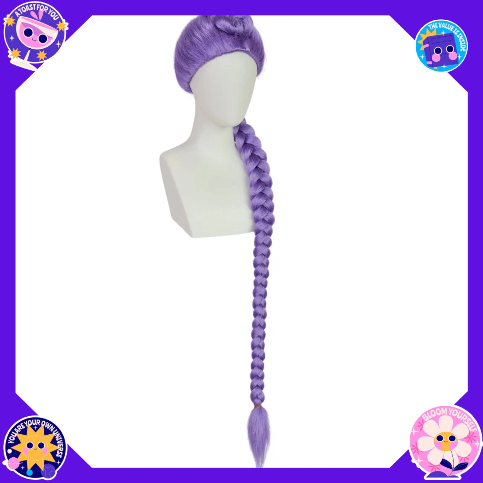 شيطان الصيادين ميرا رومي زوي شعر مستعار تأثيري لفتاة هالوين مرحلة لعب الأدوار شعر مستعار