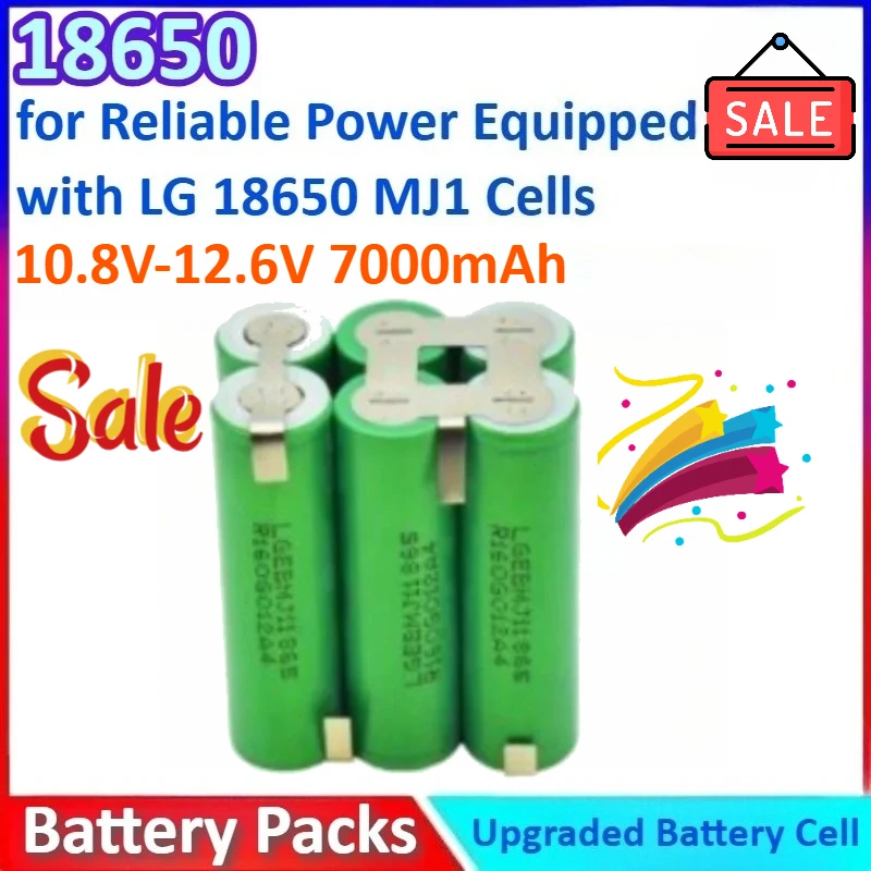 

New 10.8V-12.6V 7000mAh 18650 General-purpose Screwdriver Welding Battery for Reliable Power Equipped with MJ1 Cells LG 18650