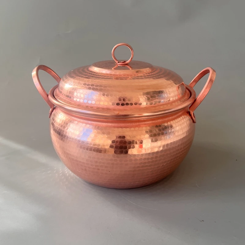 

Thick Pure Copper Pot Handmade Thickened Soup Sukiyaki Pot Flat Bottom