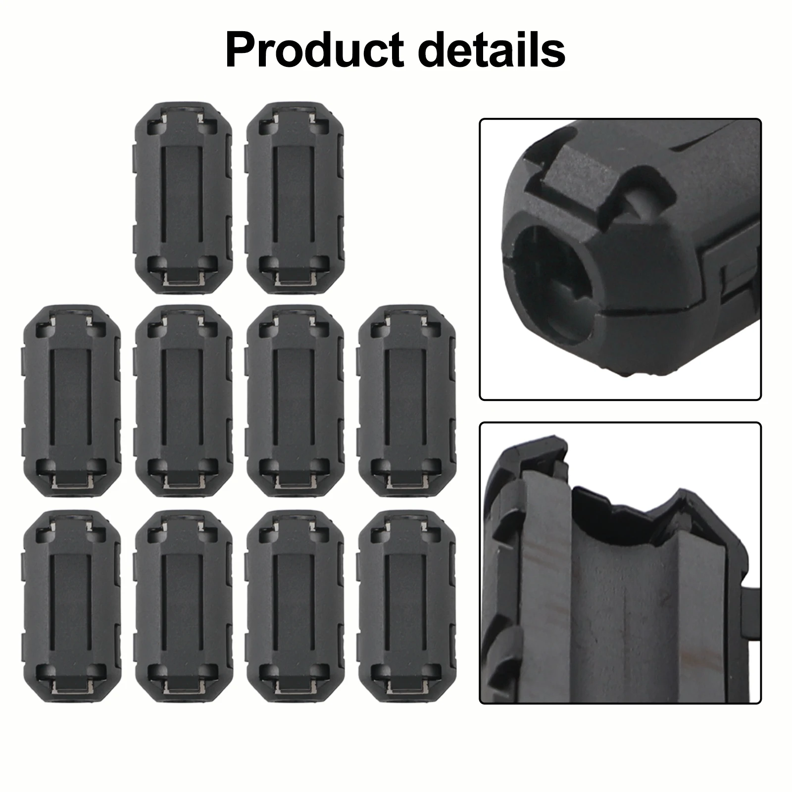 10Pcs 7mm Ferrite Core Noise Suppressor Filter Ring Cable Clamp For USB Keyboard Headset Video Cable For EMI Filter