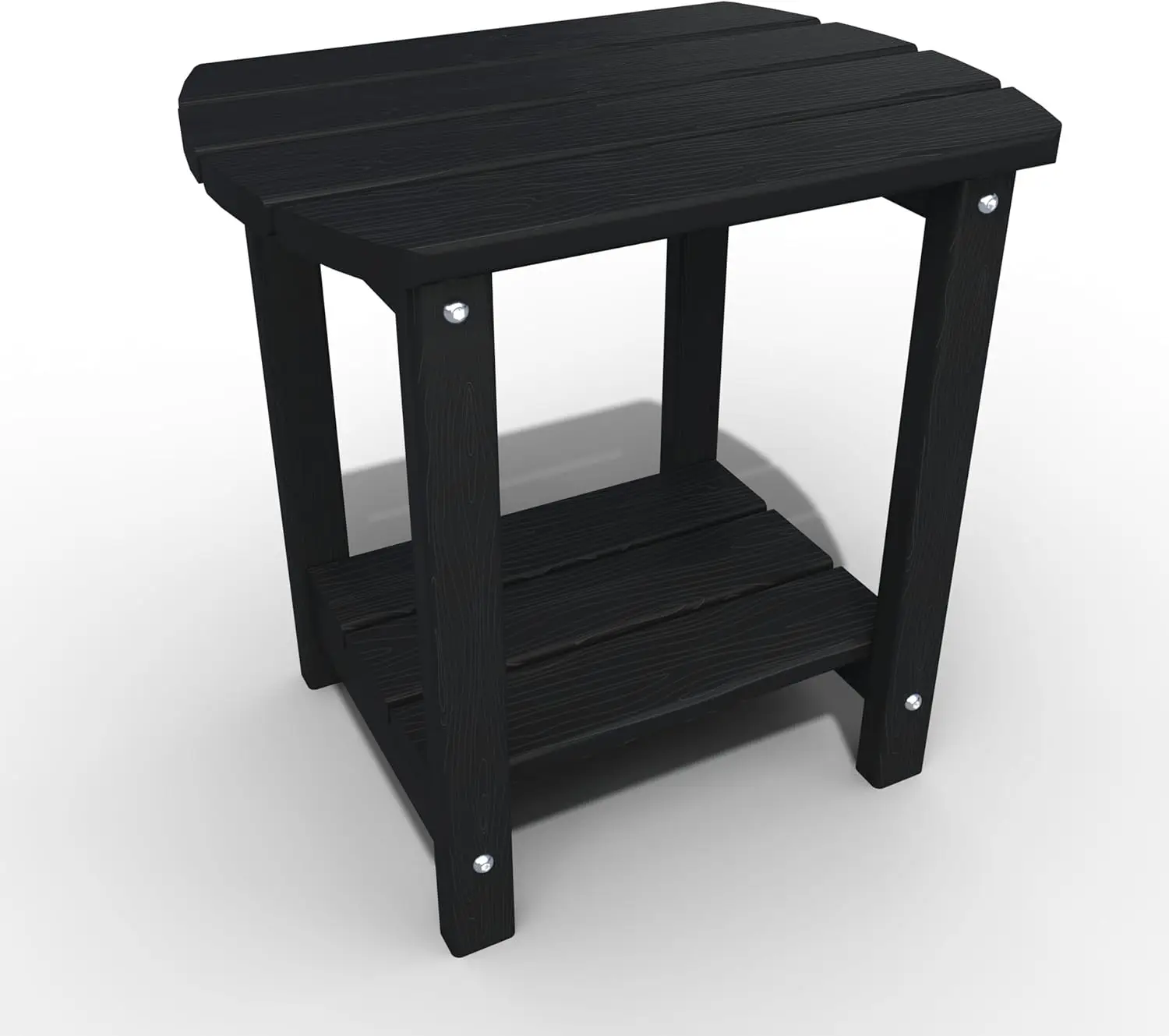 

Sturdy 2-Tier Outdoor Side Table, Weather Resistant for Patio, Pool, Porch in Black