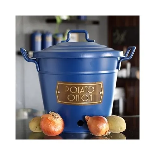 The Mia Cobalt Blue Galvanized Potato Onion Bucket