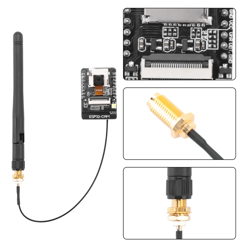 

ESP32-CAM-MB USB ESP32 Serial To Wifi ESP32 CAM Development Board CH340G 5V Bluetooth+OV2640 Camera+2.4G Antenna IPX-AU47