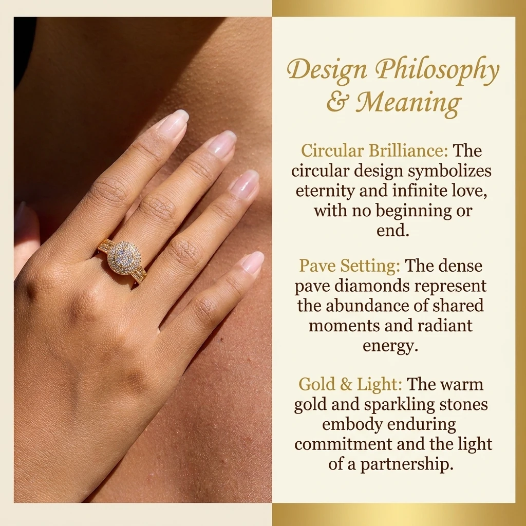 Runder Voll-Diamant Micro-Pavé Zirkonia Kupferring für Frauen Kreisförmiger Glitzer Eternity Stapelbarer Fingerschmuck – Detail 5