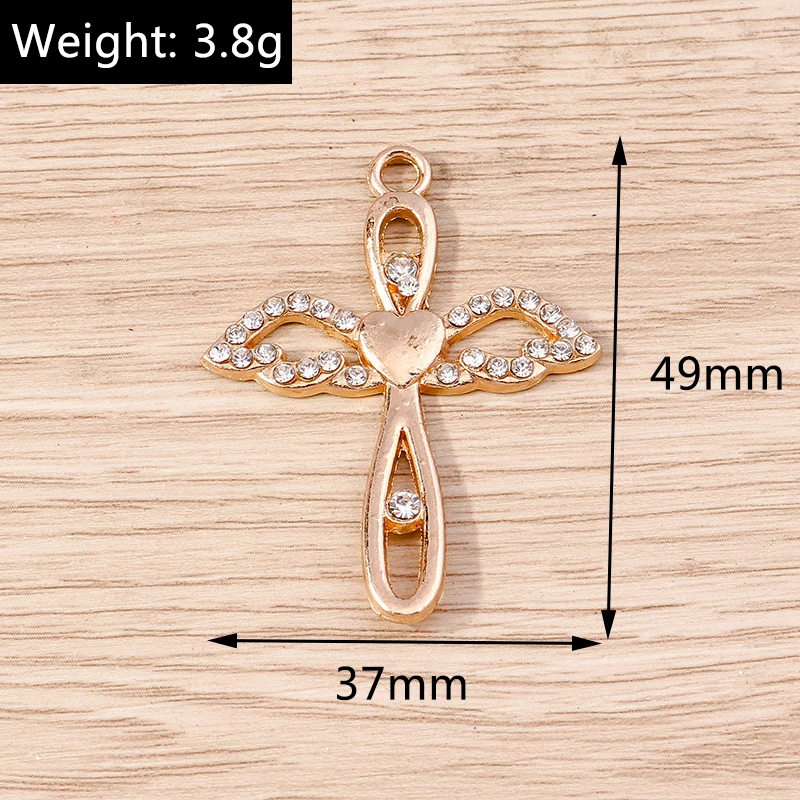 Tusember 5 Stück Kristall-Kreuz-Anhänger für Schmuckherstellung DIY Halskette Ohrringe Armband Handgemachtes Zubehör – Detail 1