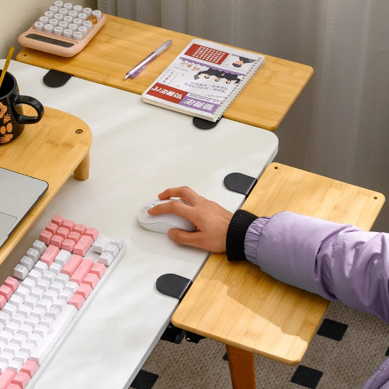 Bamboo Extended Table Artifact Office Desktop Extension Board Dormitory Widened Extension Board Tray Desktop Hand Elbow Bracket