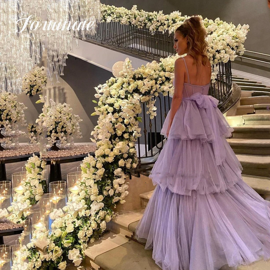 Requintado vestido quinceanera roxo para mulheres, linha A, cintas de espaguete, trem de varredura, coquetel, vestido de noite personalizado, 2024