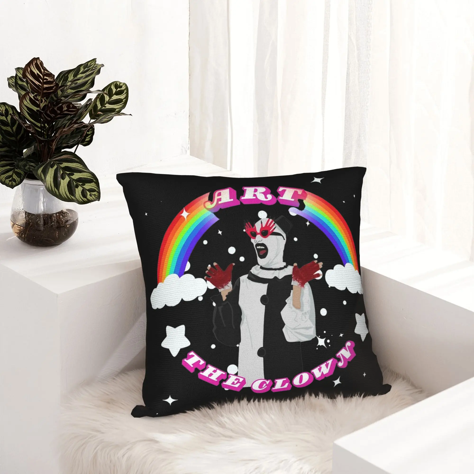 Art The Clown Terrifier Pillowcase Soft Fabric Cushion Cover Gift  Pillow Case Cover Home Zipper 40*40cm
