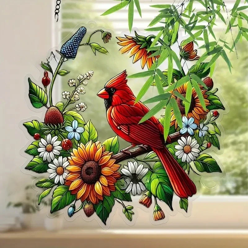 Kreativer Kolibri-Fensterbehang aus Acryl, Sonnenfänger, runde Girlanden-Dekoration, Veranda-Dekoration – Detail 14