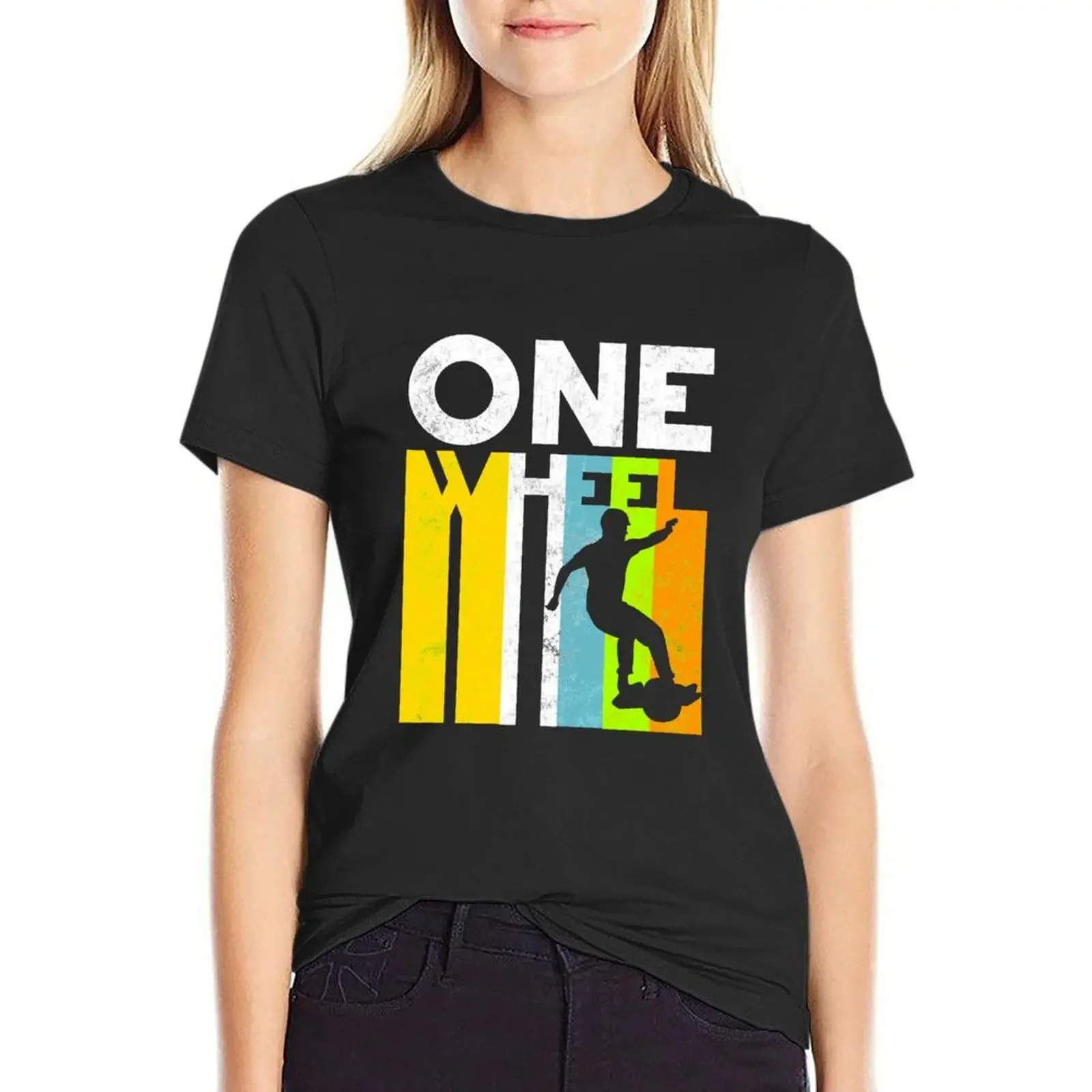 

onewheelGift onewheel Retro colored Premium T-Shirt aesthetic clothes anime clothes workout shirts for Women loose fit