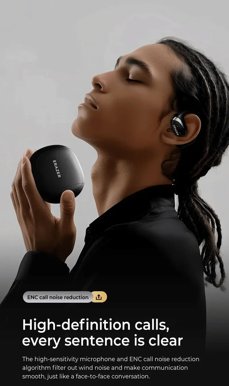 Original ERAZER X9 Drahtlose Kopfhörer OWS HiFi Stereo Sport Offene Bluetooth Kopfhörer mit Mikrofon Anruf Rauschunterdrückung Wasserdicht – Detail 8