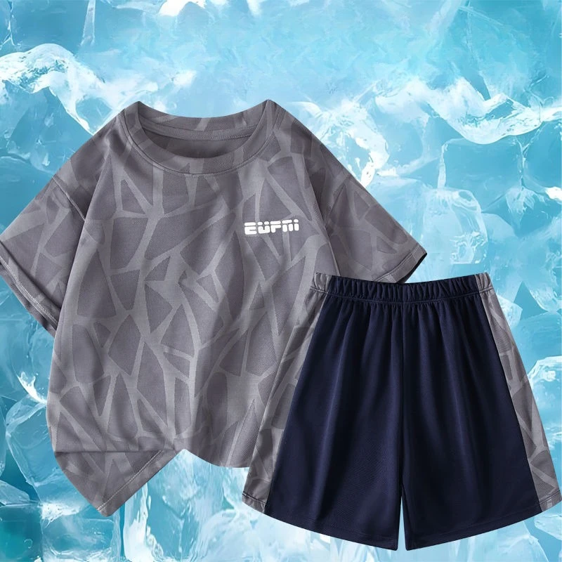 قميص سريع الجفاف بأكمام قصيرة ملابس صيفية للأطفال شورت للأولاد ملابس أطفال مجموعة ملابس علوية وسفلية 2025 بلايز للأولاد #4