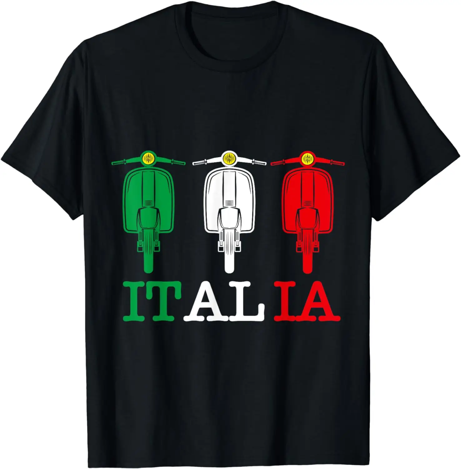 Italia Vintage Scooter Moped T-Shirt 100% Cotton Streetwear High Quality