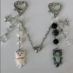 Cute cat matching keychain