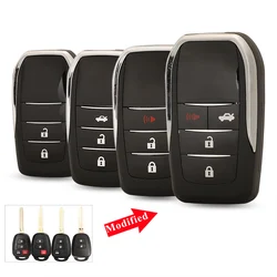 jingyuqin 2/3/4 BT Modified Remote Flip Car Key Shell For Toyota CAMRY Corolla YARIS Vios Prado TOY43 Blade Fob Case Replacement
