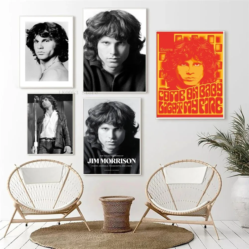 1pc The Doors Jim Morrison Vintage Retro Rock Band Music Poster Paper Print Home Living Room Restaurant Cafe Art Painting Decor