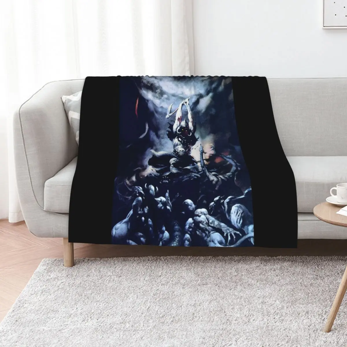 

Frank Frazetta - Death Dealer Throw Blanket Soft Big Beautifuls Plush for babies Blankets