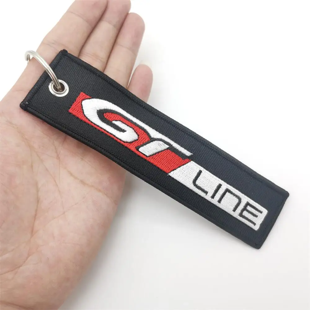 1PCS Car Keychain GT Line Keyring Key Ring For Peugeot GT 508 3008 5008 Kia Picanto Forte Ceed Soul Stinger Shuma Renault Megane